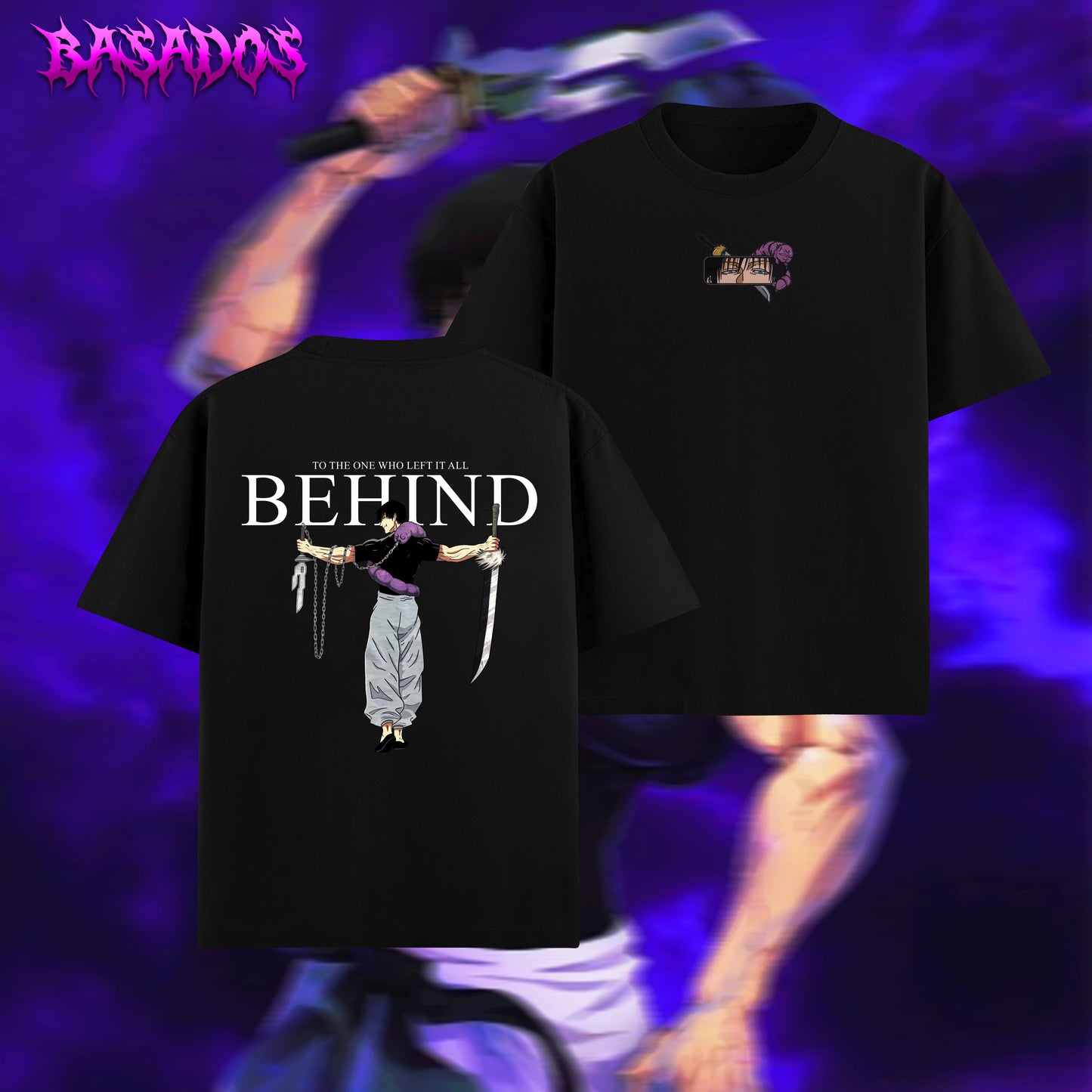 Behind